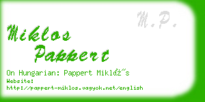 miklos pappert business card